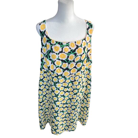 Diane Von Furstenberg Target Women's 90s Shift Yellow Poppy Mini Dress Size 17 - Picture 3 of 9